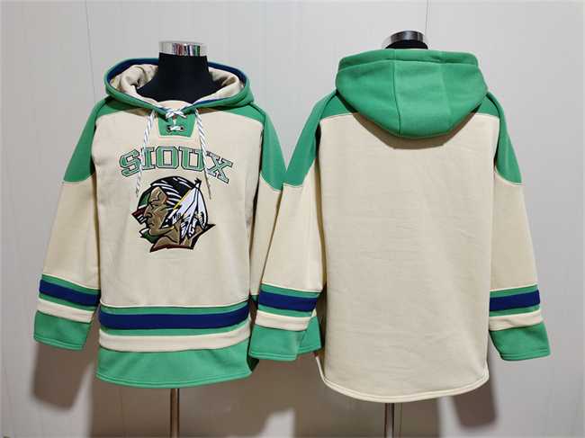 Men's North Dakota Fighting Hawks Blank Cream Green Lace-Up Pullover Hoodie,We sell and wholesale Men's North Dakota Fighting Hawks Blank Cream Green Lace-Up Pullover Hoodie on line form chian!